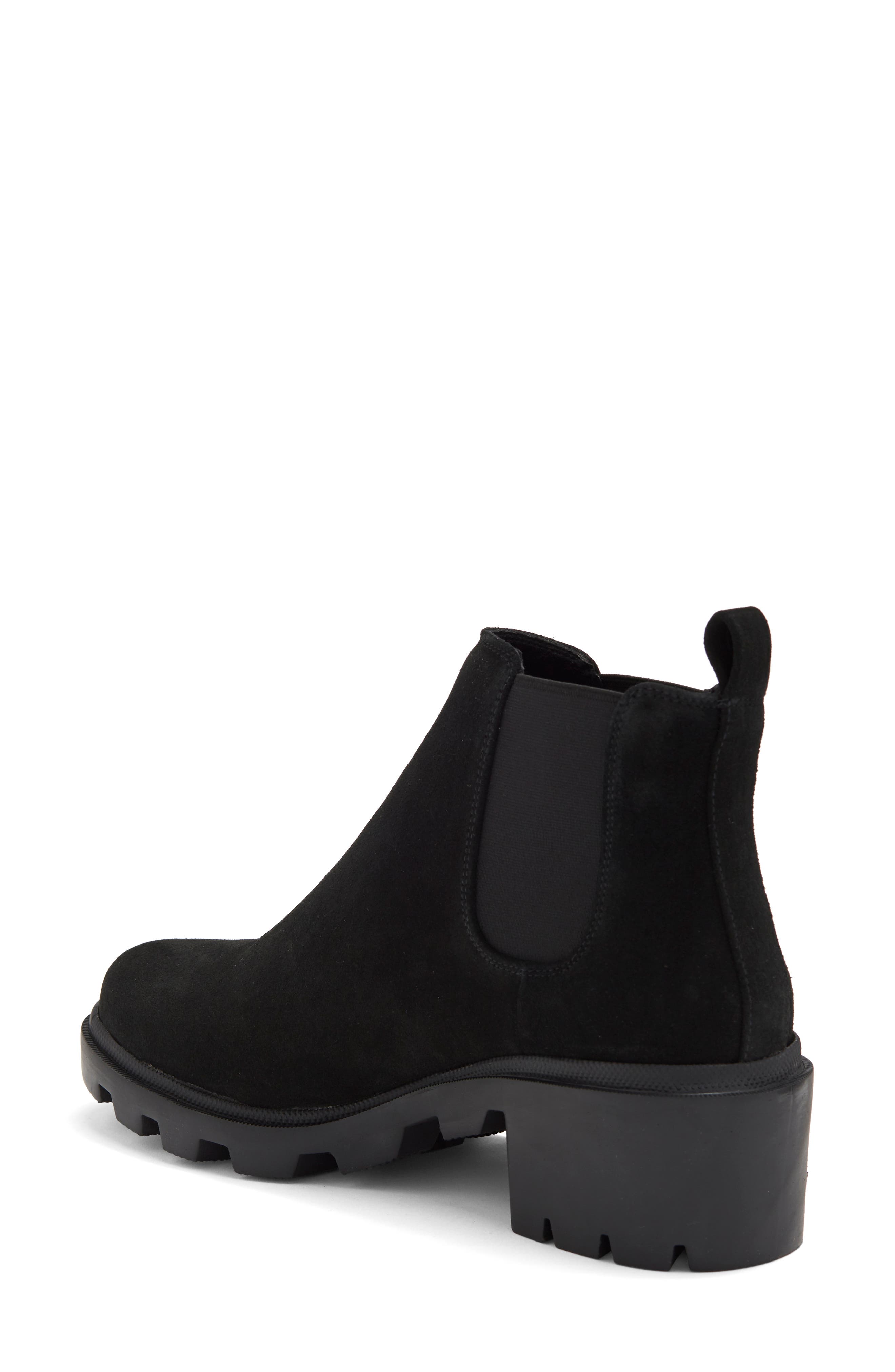 Hadlee Lug Sole Chelsea Boot, Alternate, color, BLACK SUEDE