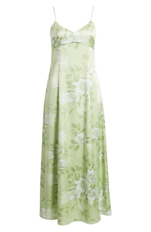 Wayf Mella Floral Cocktail Dress In Celery Bouquet