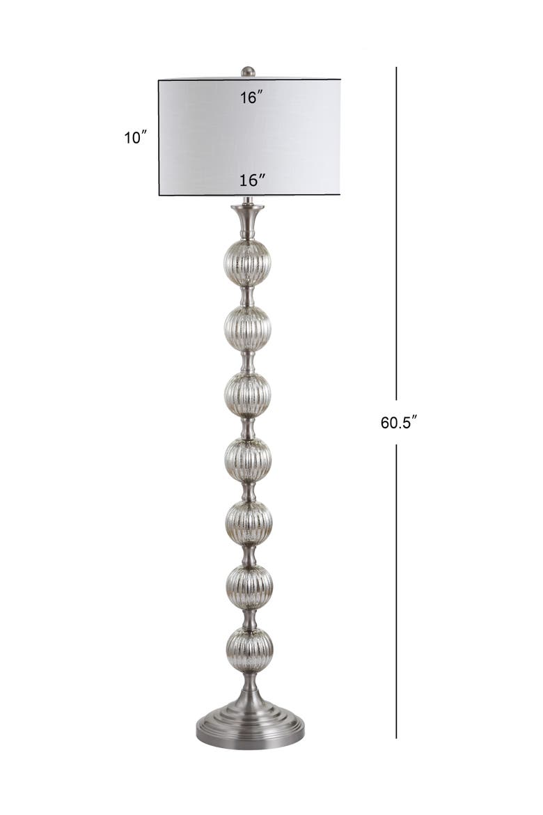 Oslo 60.5" Glass/Metal LED Floor Lamp, Mercury Silver, Alternate, color, Mercury Silver
