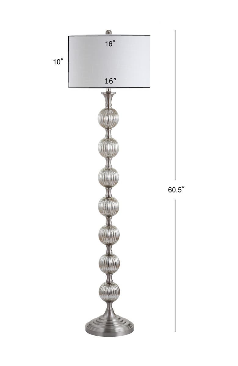 JONATHAN Y Oslo 60.5" Glass/Metal LED Floor Lamp, Mercury Silver, Alternate, color, 