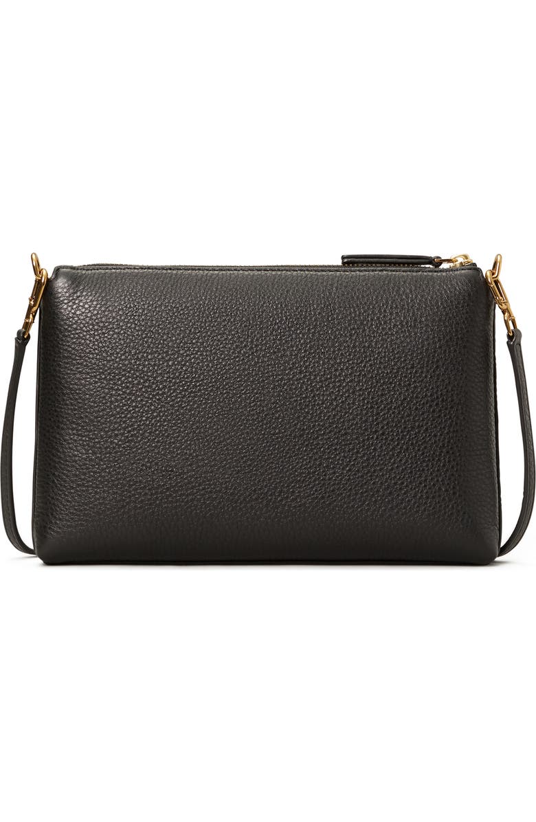 Tory Burch Mercer Pebbled Zip Crossbody Bag, Alternate, color, Black