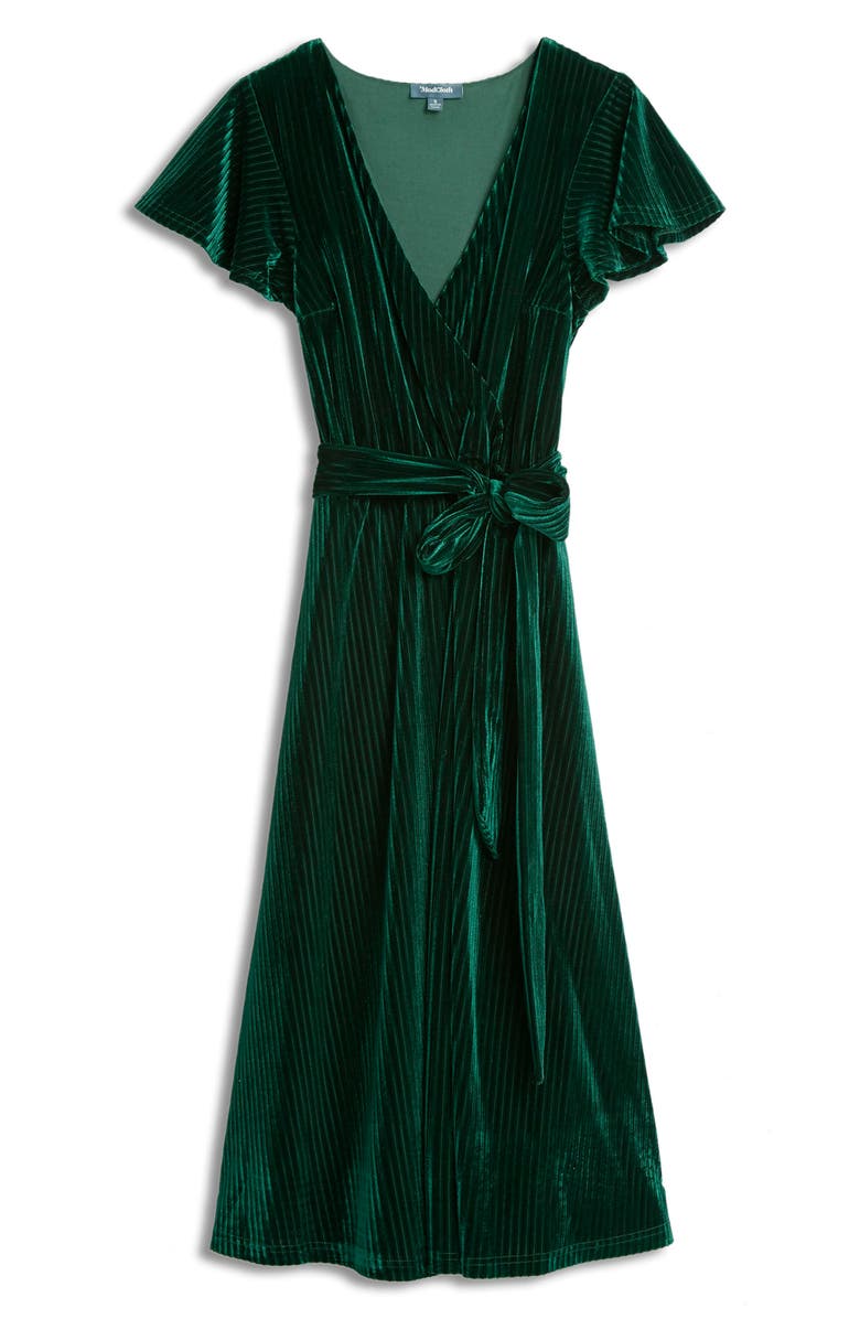 ModCloth Faux Wrap Velvet Dress, Alternate, color,