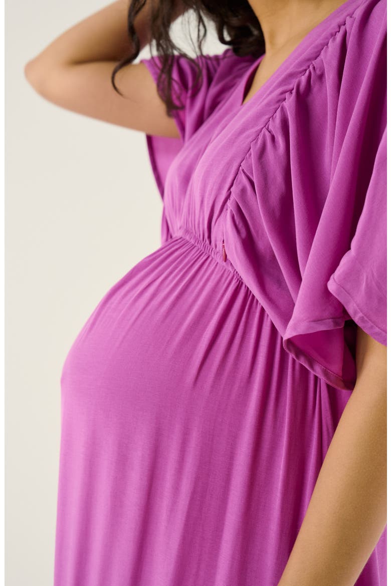 Claudette Maternity maxi dress, Alternate, color, Petunia