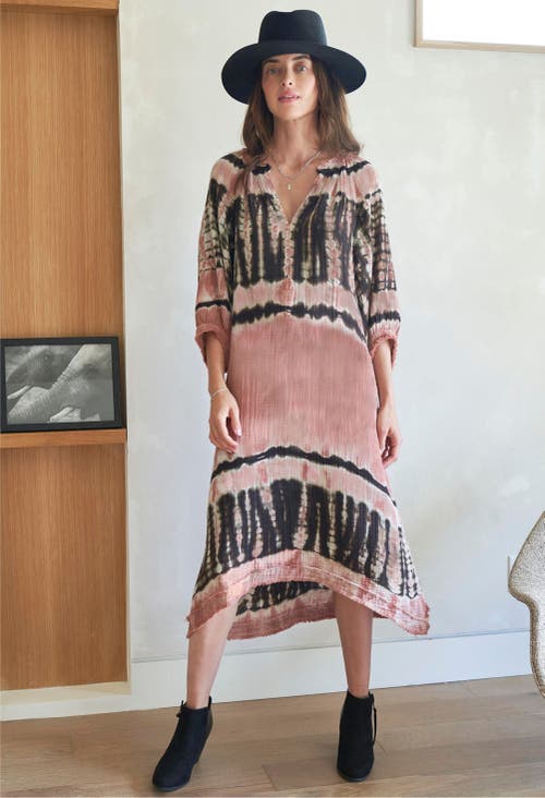 Ocean + Main Ocean+main Tie Dye Gauze Dress With Pockets In Neutral