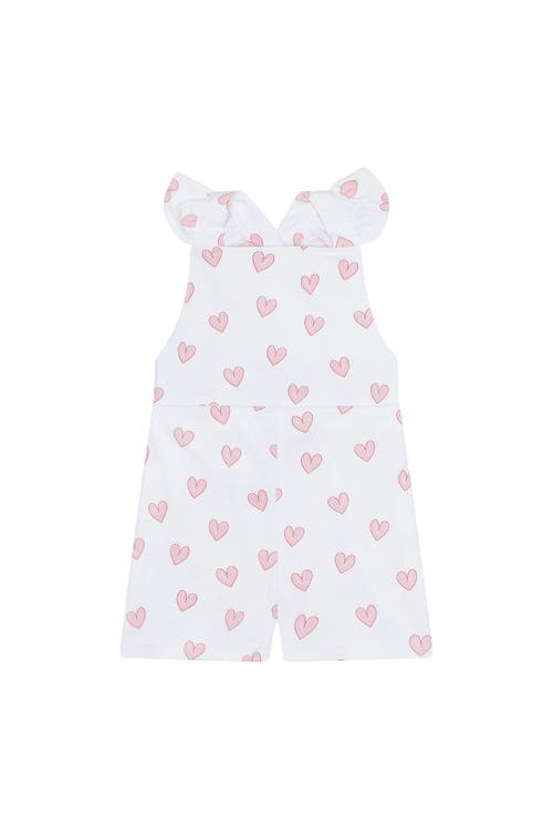 Nellapima Pink Heart Print Romper In White