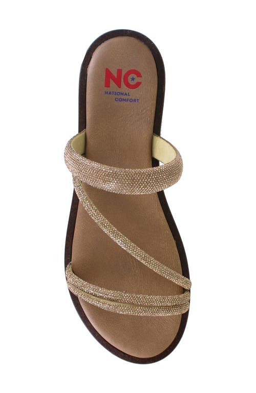 National Comfort Aranda Crystal Embellished Sandal In Platinum Suede