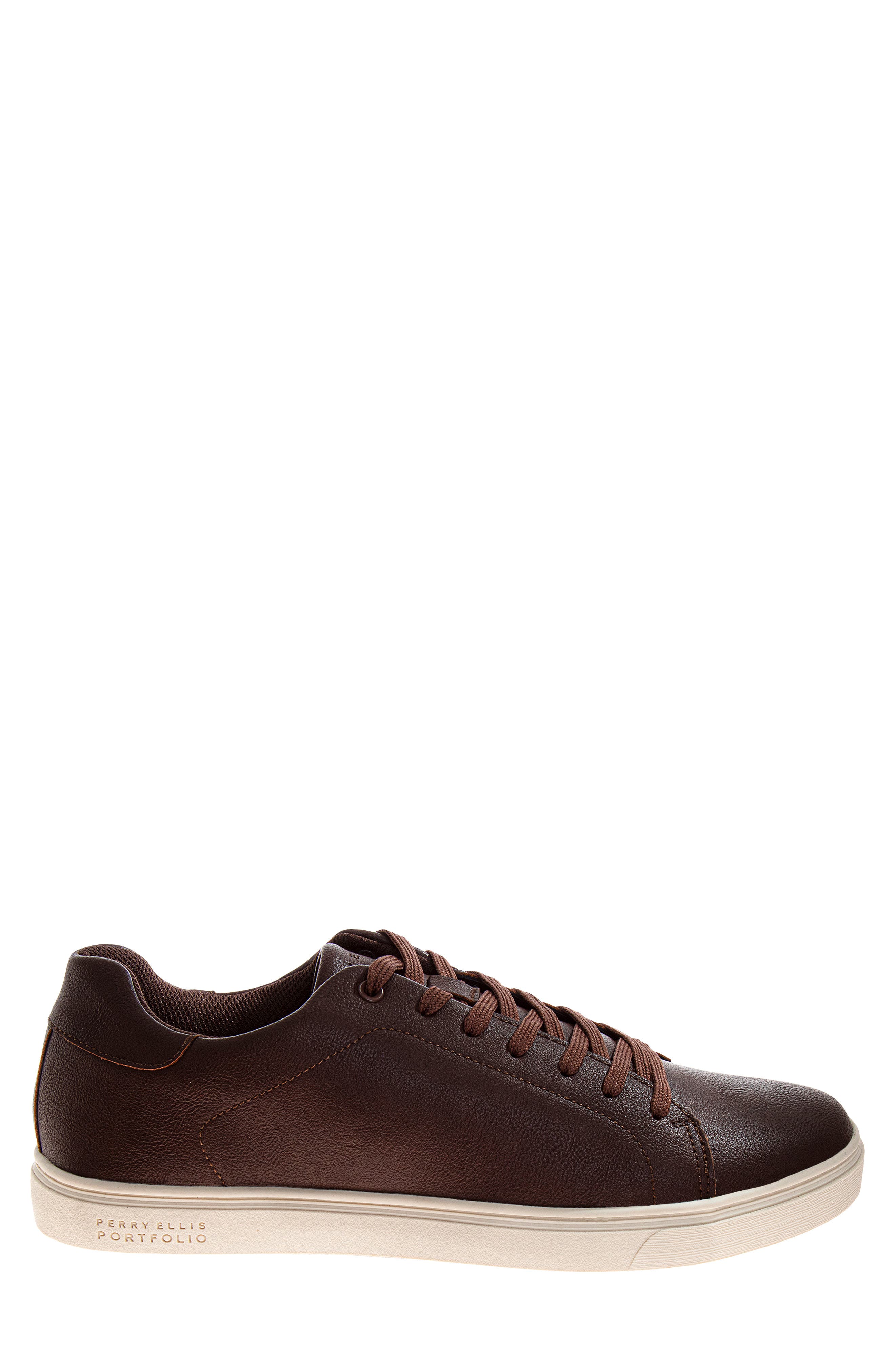 Portfolio Faux Leather Sneaker, Alternate, color, BROWN