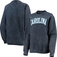 PRESSBOX Women's Pressbox Navy North Carolina Tar Heels Comfy Cord Vintage Wash Basic Arch Pullover Sweatshirt