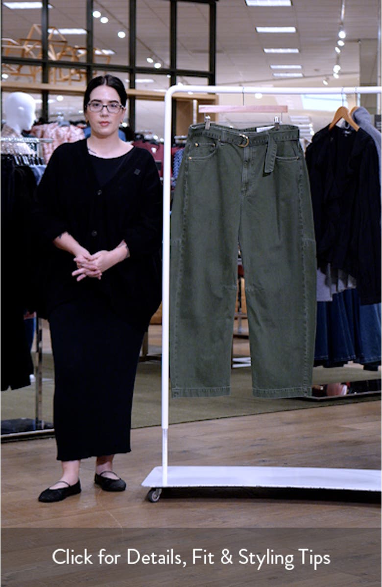 Charlie Belted Super High Waist Ankle Barrel Jeans, sales video thumbnail