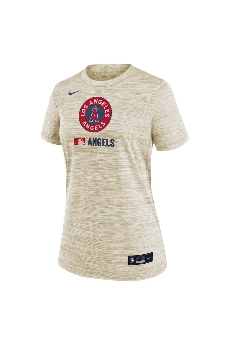 Women's Nike Natural Los Angeles Angels Authentic Collection City Connect Velocity Performance T-Shirt, Alternate, color, Natural