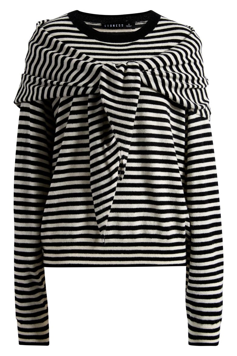 Olsen Stripe Wool Blend Sweater, Alternate, color, ONYX STRIPE