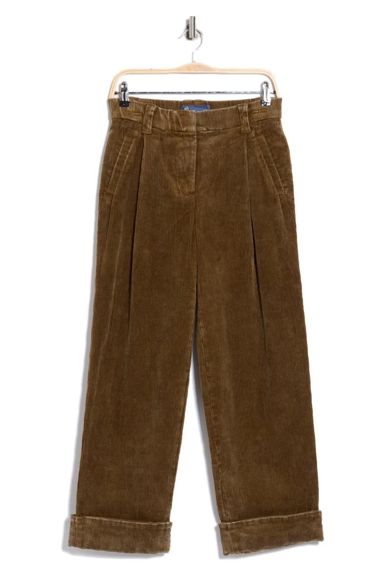 'Ab'Solution Skyrise Wide Leg Corduroy Pants, Main, color, WASHED GOLDEN OLIVE