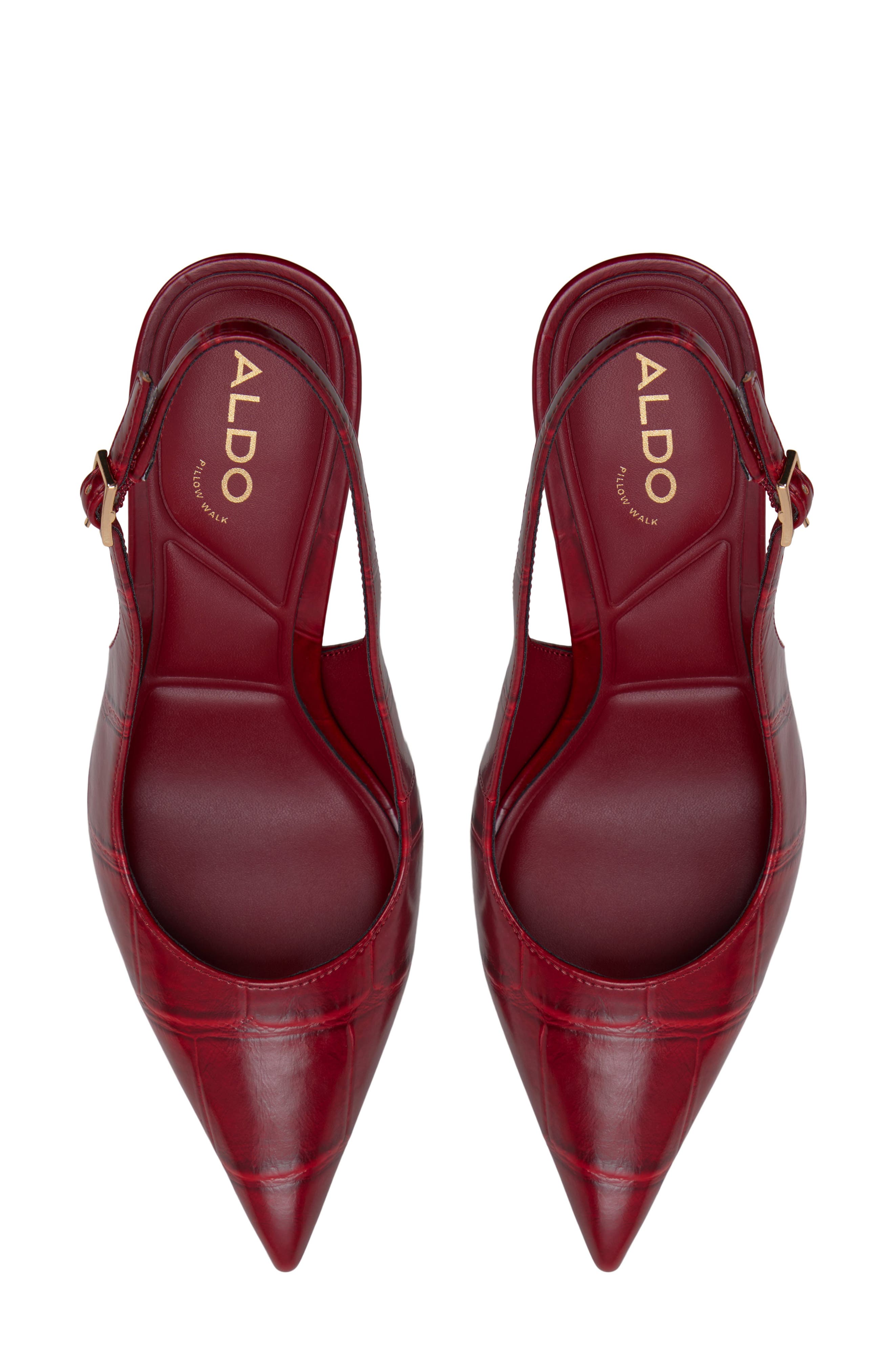 Stessysling 2.0 Croc Embossed Slingback Pump, Alternate, color, DARK RED