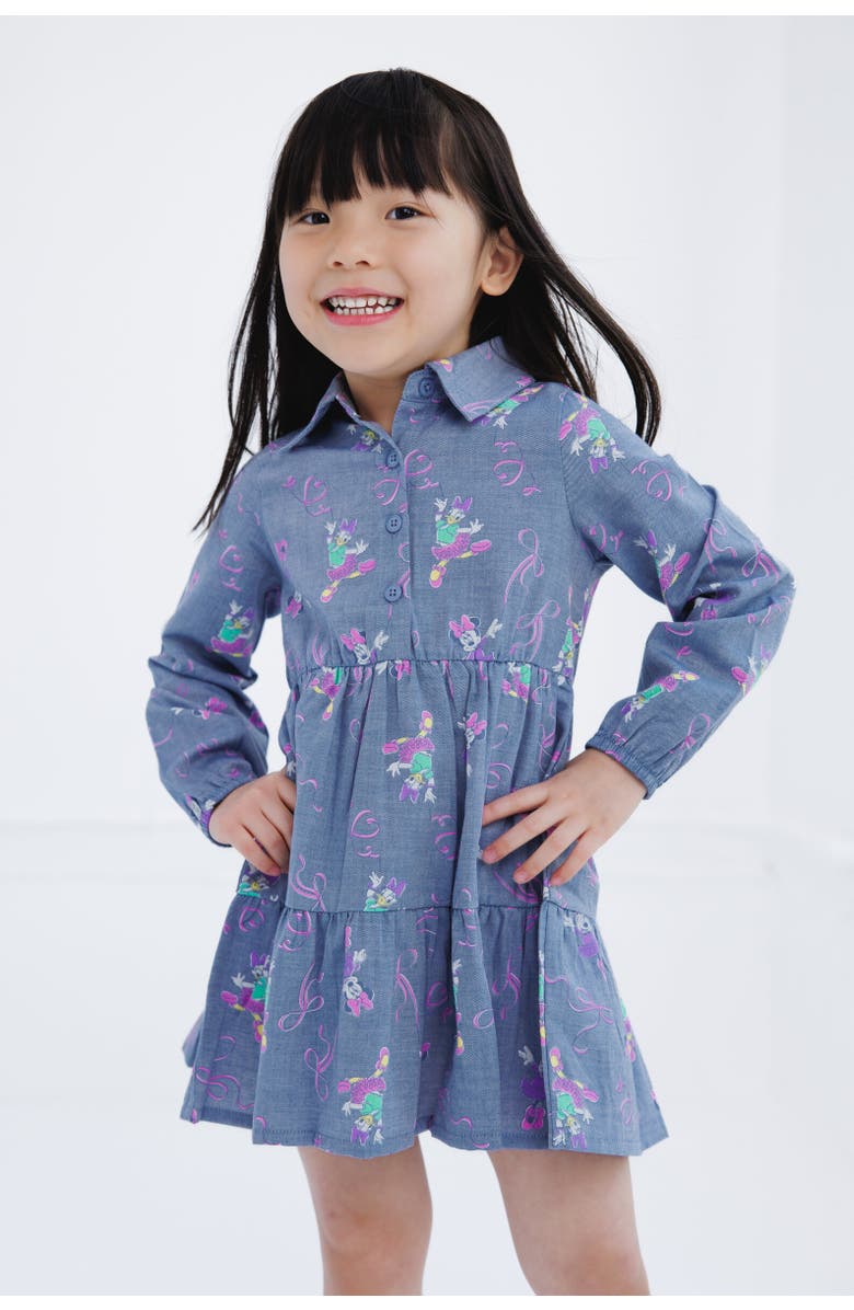 Disney Long Sleeve Chambray Dress, Alternate, color, Minnie Mouse Blue