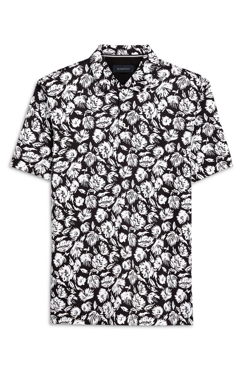 Bugatchi Digital Print Polo, Main, color, Black