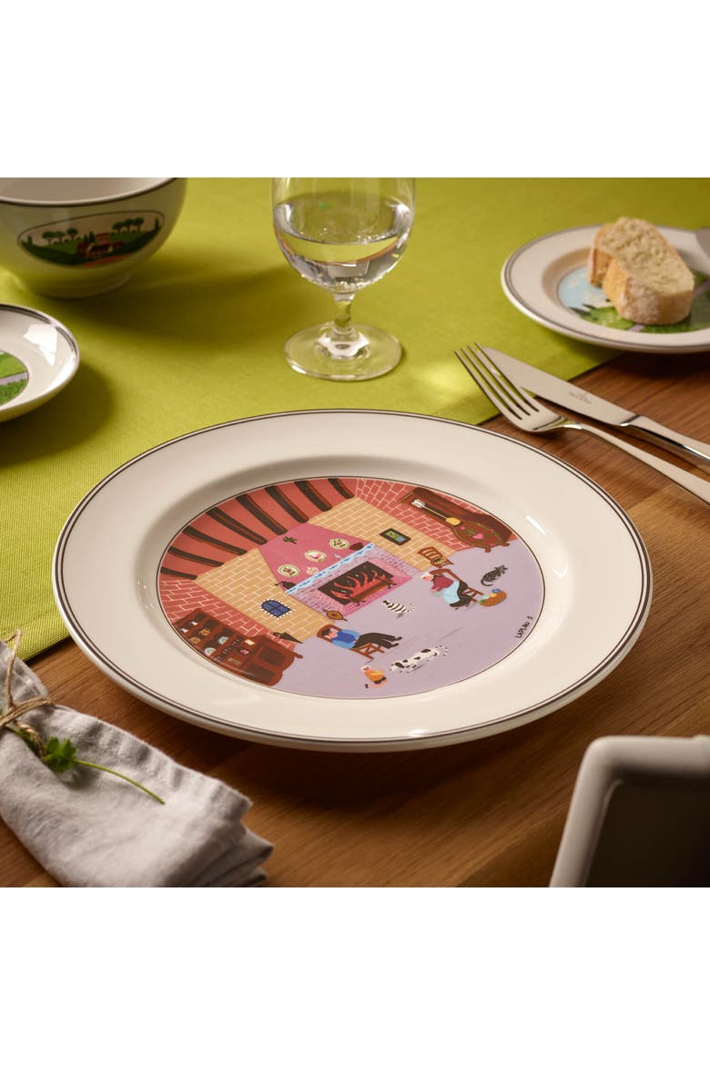 Design Naif Dinner Plate #5 By the Fireside, Alternate, color, None