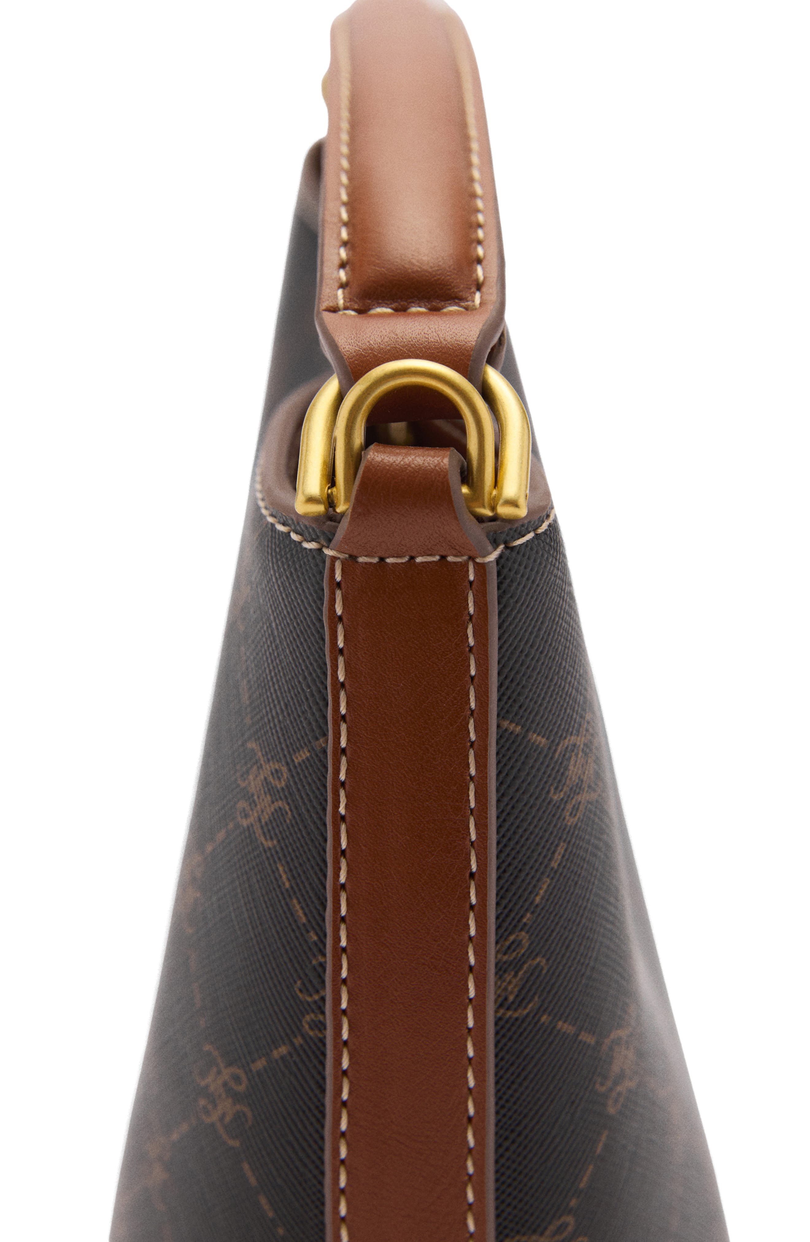 MANGO Mini Monogram Shopper Bag, Alternate, color, 