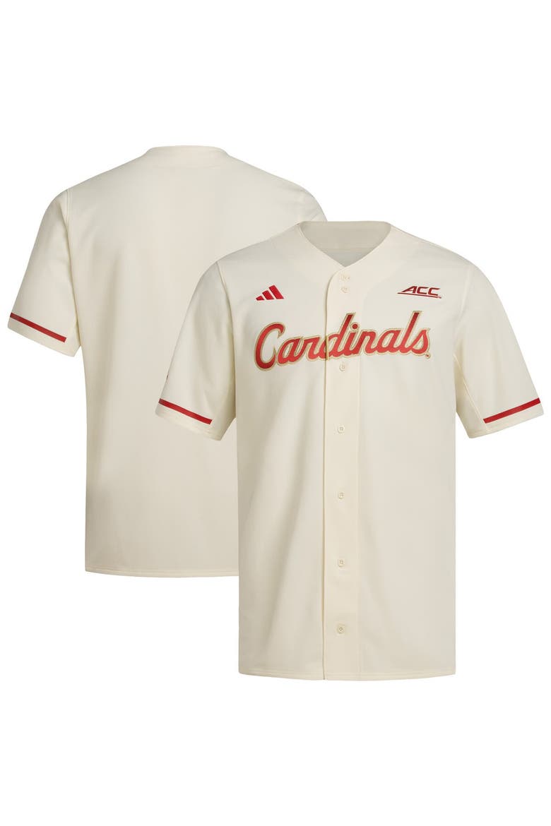 Men's adidas  Cream Louisville Cardinals Replica Baseball Jersey, Main, color, Cream