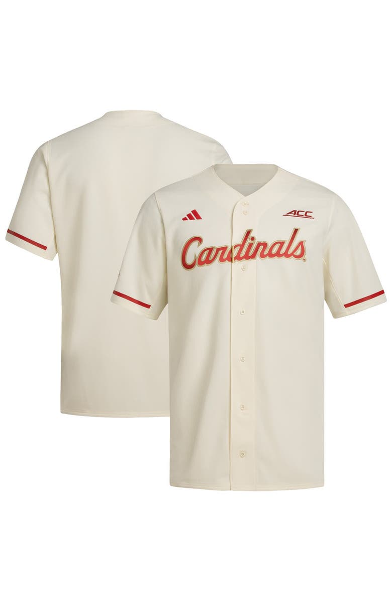 adidas Men's adidas Cream Louisville Cardinals Replica Baseball Jersey, Main, color, Cream