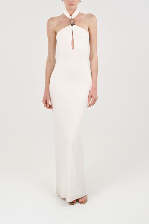 Cut-Out Detail Embellished Maxi Dress