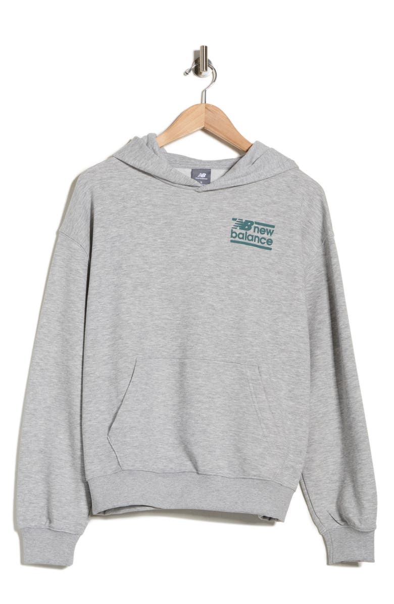 New Balance Sport Oversize French Terry Graphic Hoodie, Main, color, Grey