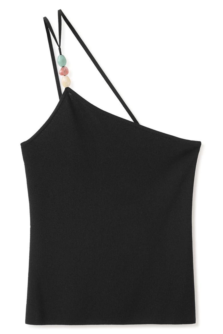 Asymmetric Knit Top, Main, color, BLACK