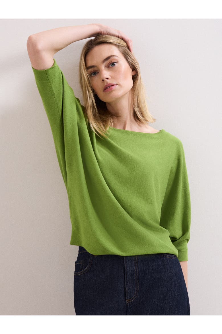 Cristine Slash Neck Knit Jumper, Main, color, Bright Green