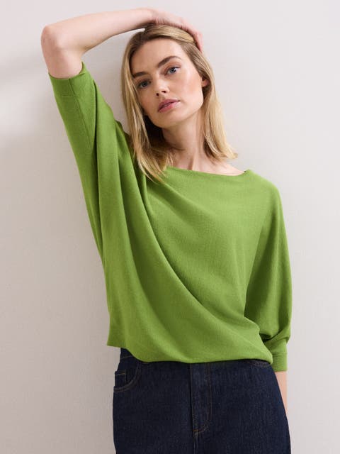 Cristine Slash Neck Knit Jumper
