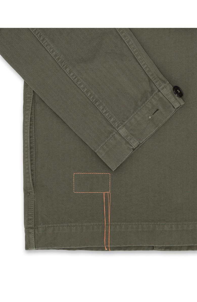 Fortela Solomon Herringbone Cotton Overshirt, Alternate, color, Green