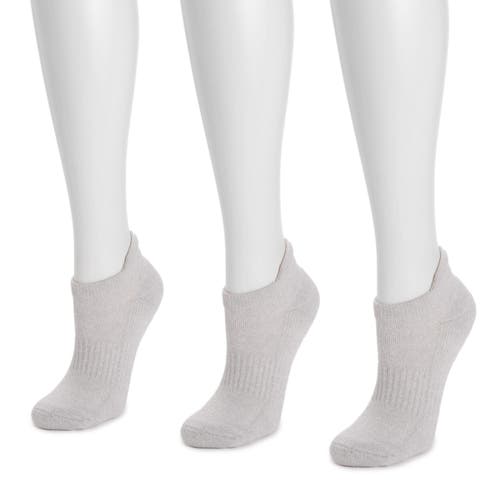 Muk Luks Cotton Compression Ankle Socks 3 Pair Pack In Gray