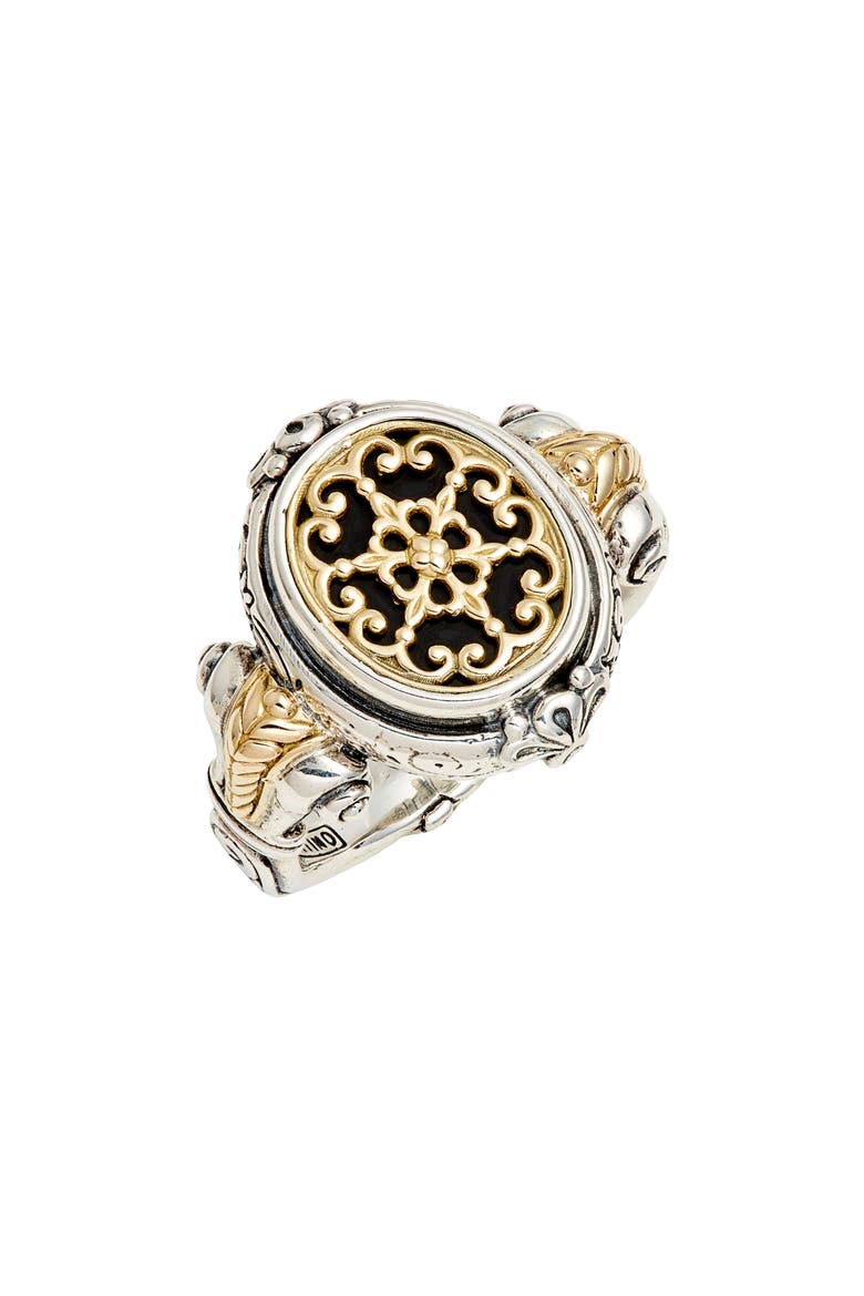 Calypso Signet Ring, Main, color, SILVER/ GOLD