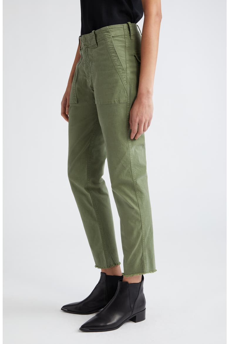 Jenna Raw Hem Crop Cotton Stretch Twill Pants, Alternate, color, CAMO