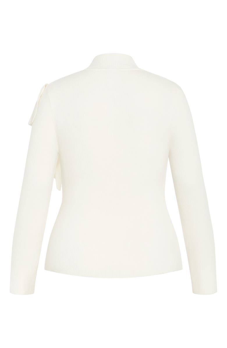 City Chic Helen Ruffle Knit Top, Alternate, color, Ivory