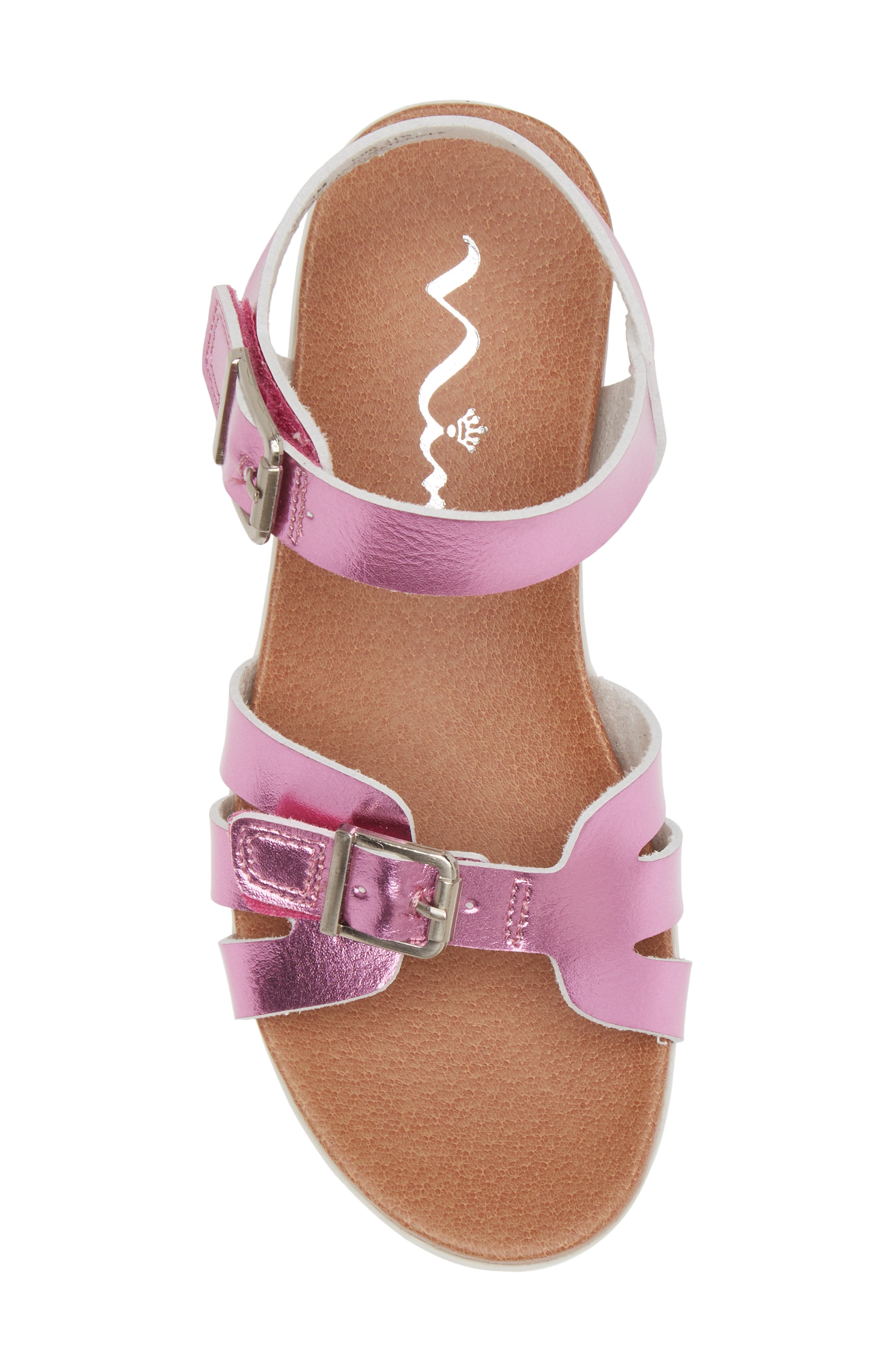 Nina Kids' Lacey Metallic Strappy Sandal, Alternate, color, Dark Pink Metallic