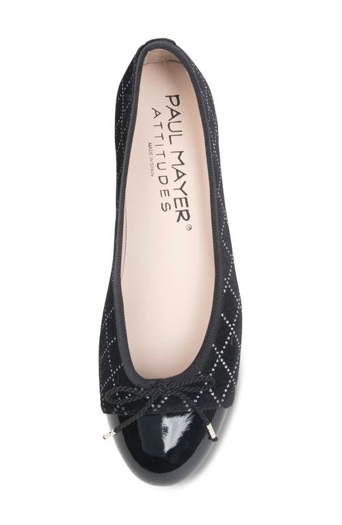 Paul Mayer Best Cap Toe Ballet Flat In Black