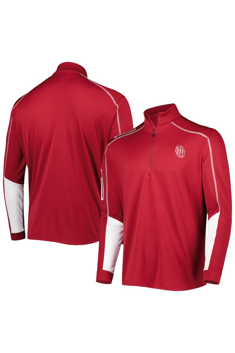 Men's Columbia Crimson Oklahoma Sooners Shotgun 2.0 Omni-Wick Quarter-Zip Jacket, Main, color, Crimson
