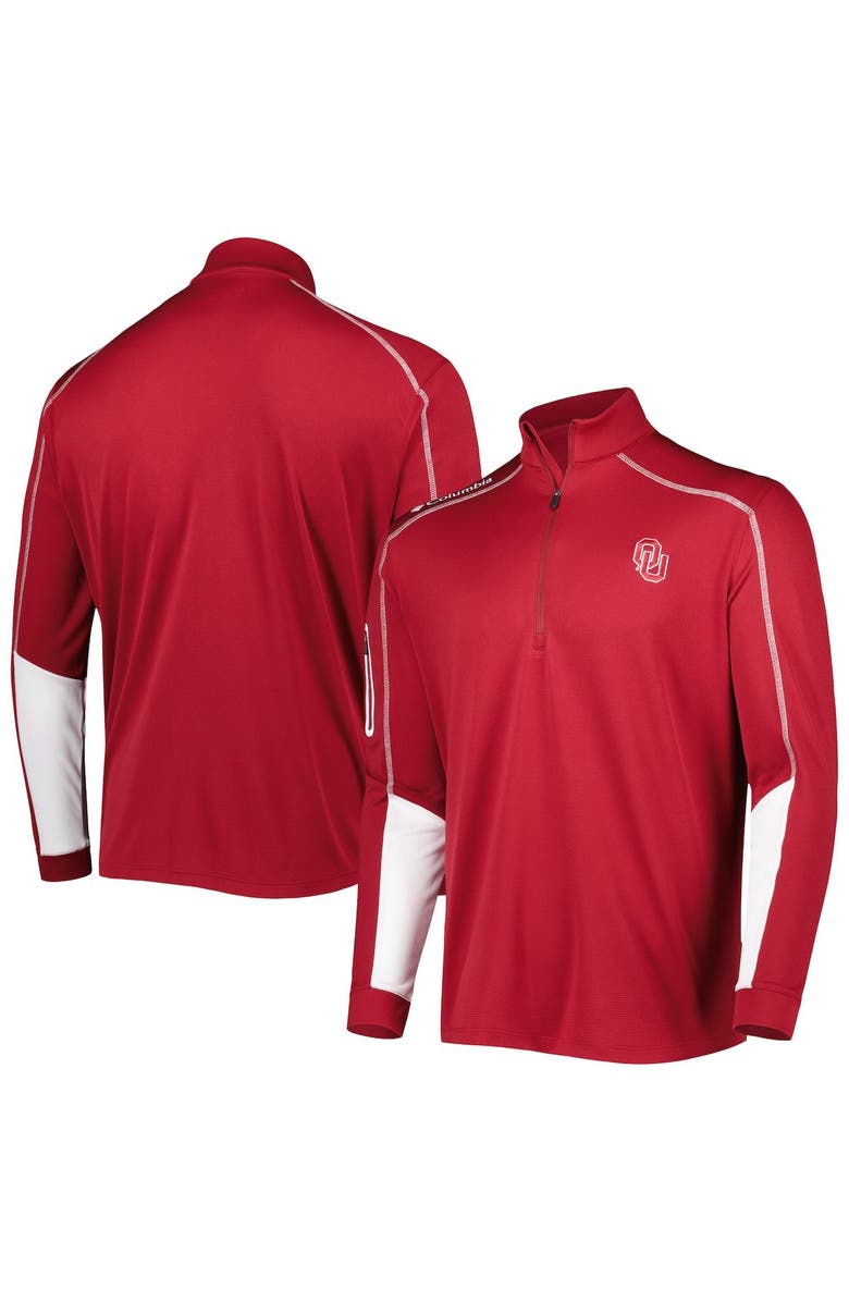 Columbia Men's Columbia Crimson Oklahoma Sooners Shotgun 2.0 Omni-Wick Quarter-Zip Jacket, Main, color, Crimson