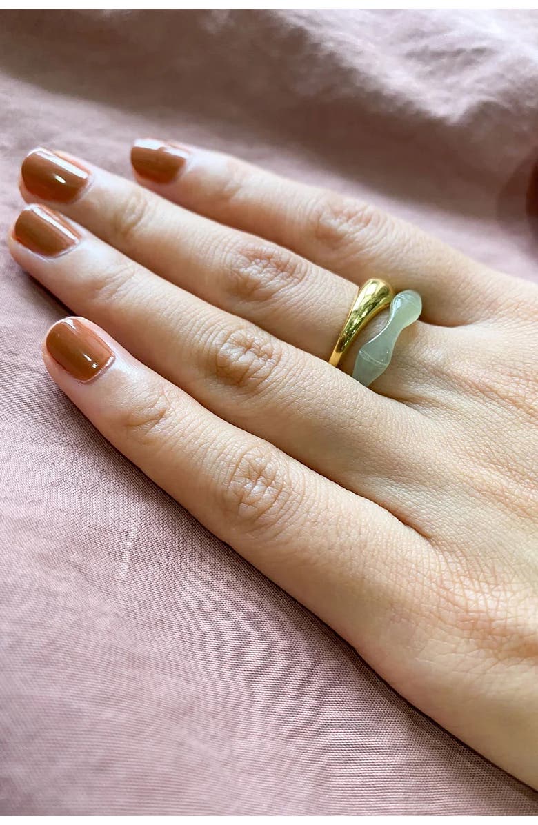 seree Mermaid Off white skinny jade ring, Alternate, color, Light Green