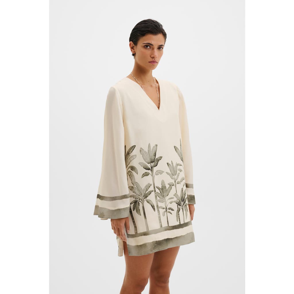 Malina Leonella V-neck Tunic Mini Dress In White