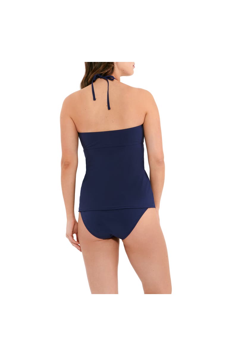 Christina Rouched Solids Shirred Halter Bandeau Tankini, Alternate, color, Navy
