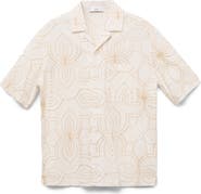 MANGO Embroidered Cotton Camp Shirt
