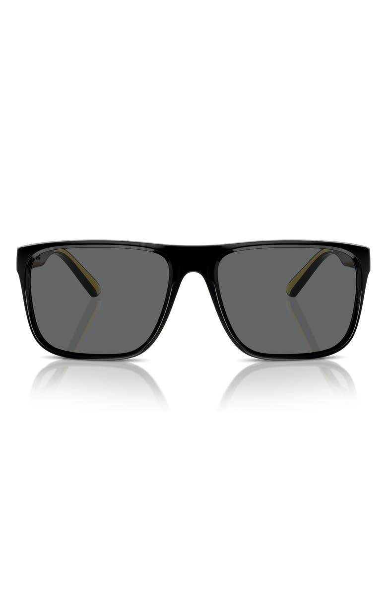 Scuderia Ferrari 59mm Square Sunglasses, Main, color, Black