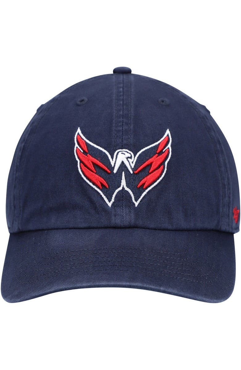 '47 Men's '47 Navy Washington Capitals Logo Franchise Fitted Hat, Alternate, color,