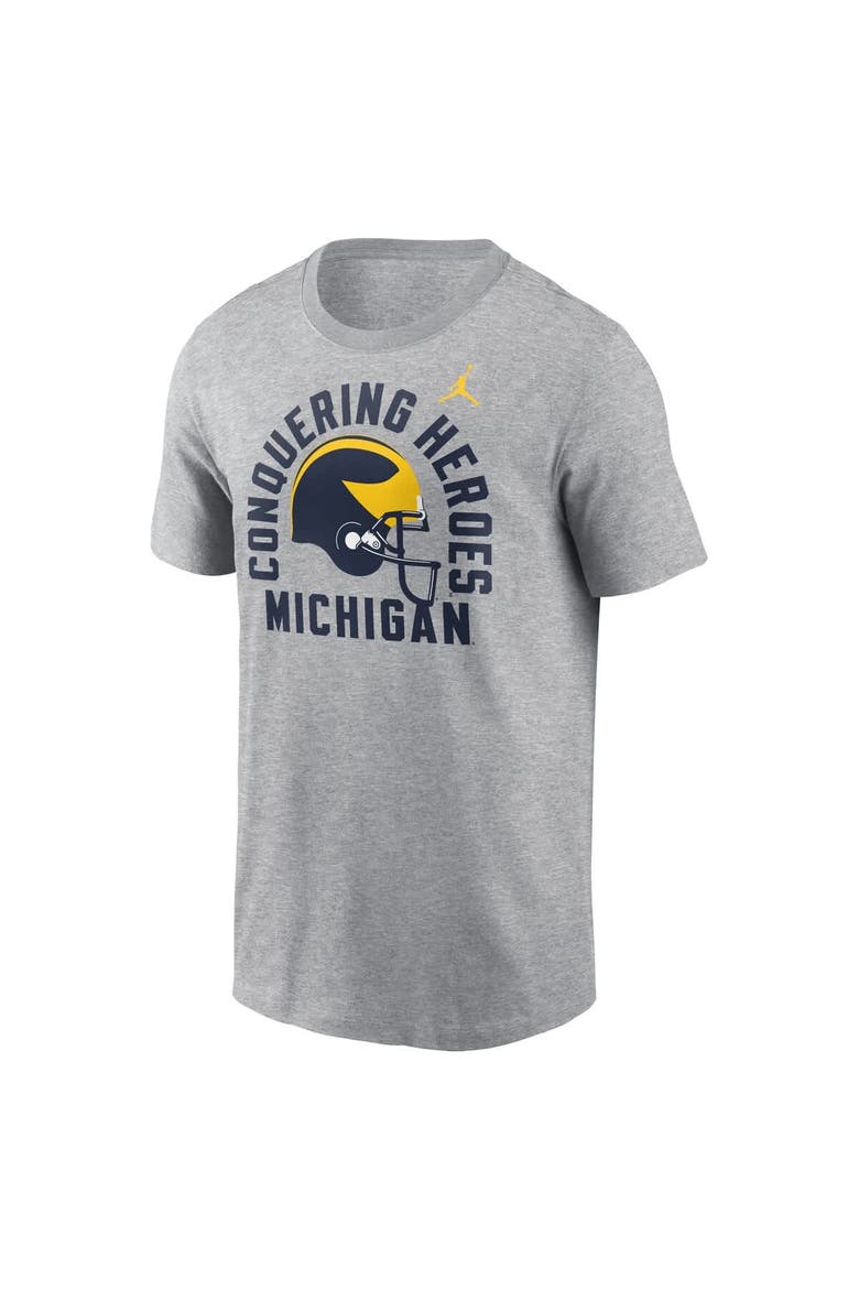 Men's Jordan Brand Heather Gray Michigan Wolverines Local Song T-Shirt, Alternate, color, Heather Gray