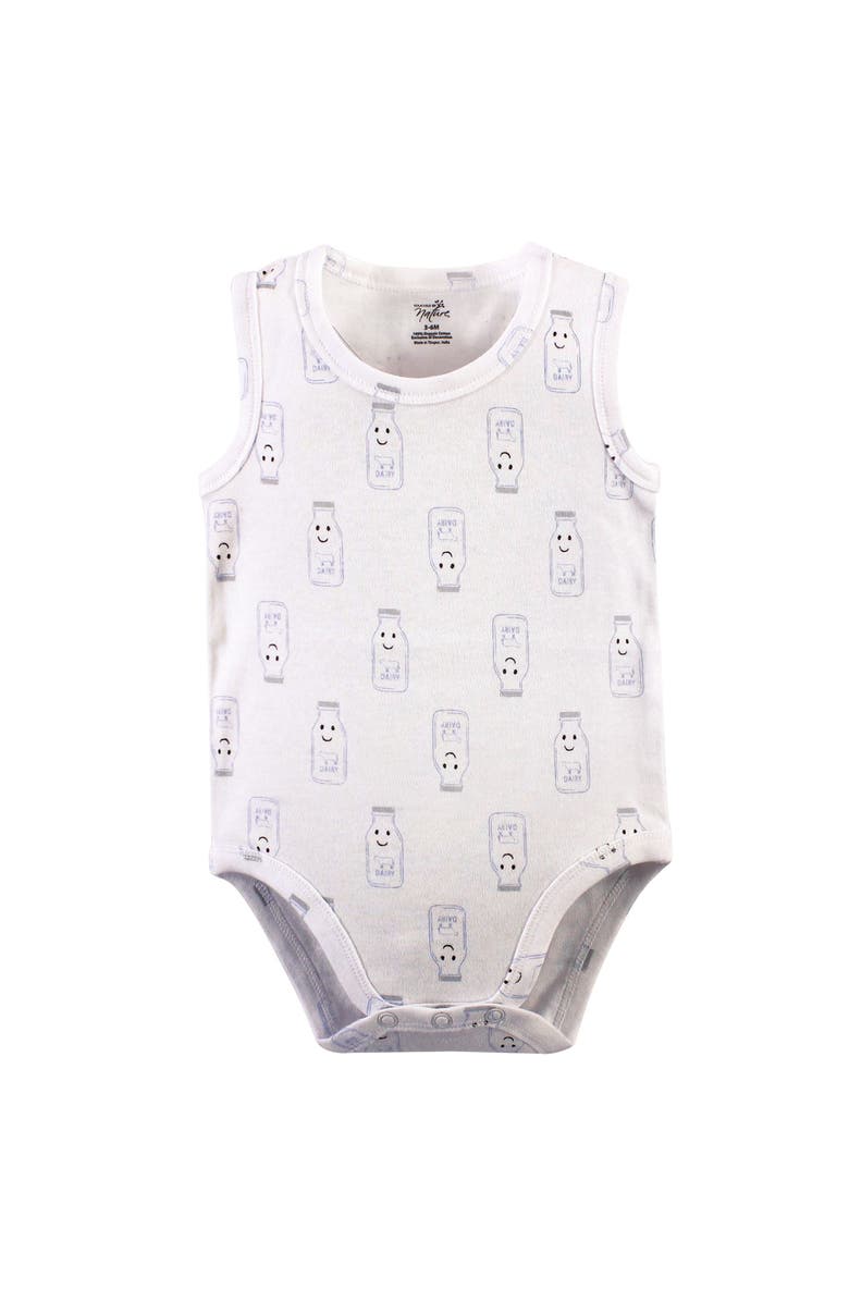 Touched by Nature Five-Piece Organic Cotton Sleeveless Bodysuits, Alternate, color, Milk & Cookies