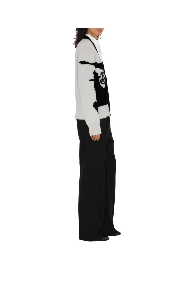 EKD Cashmere Cardigan, Alternate, color, Black/chalk