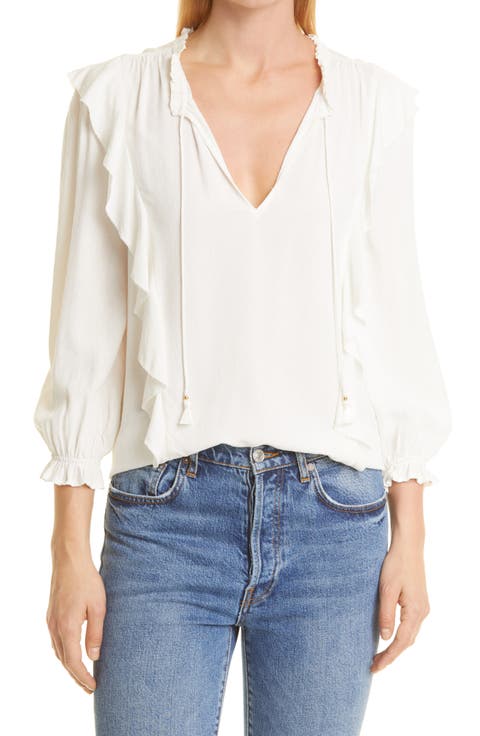 Kaydynn Tassel Ruffle Blouse