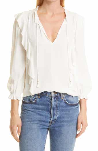 PAIGE Kaydynn Tassel Ruffle Blouse