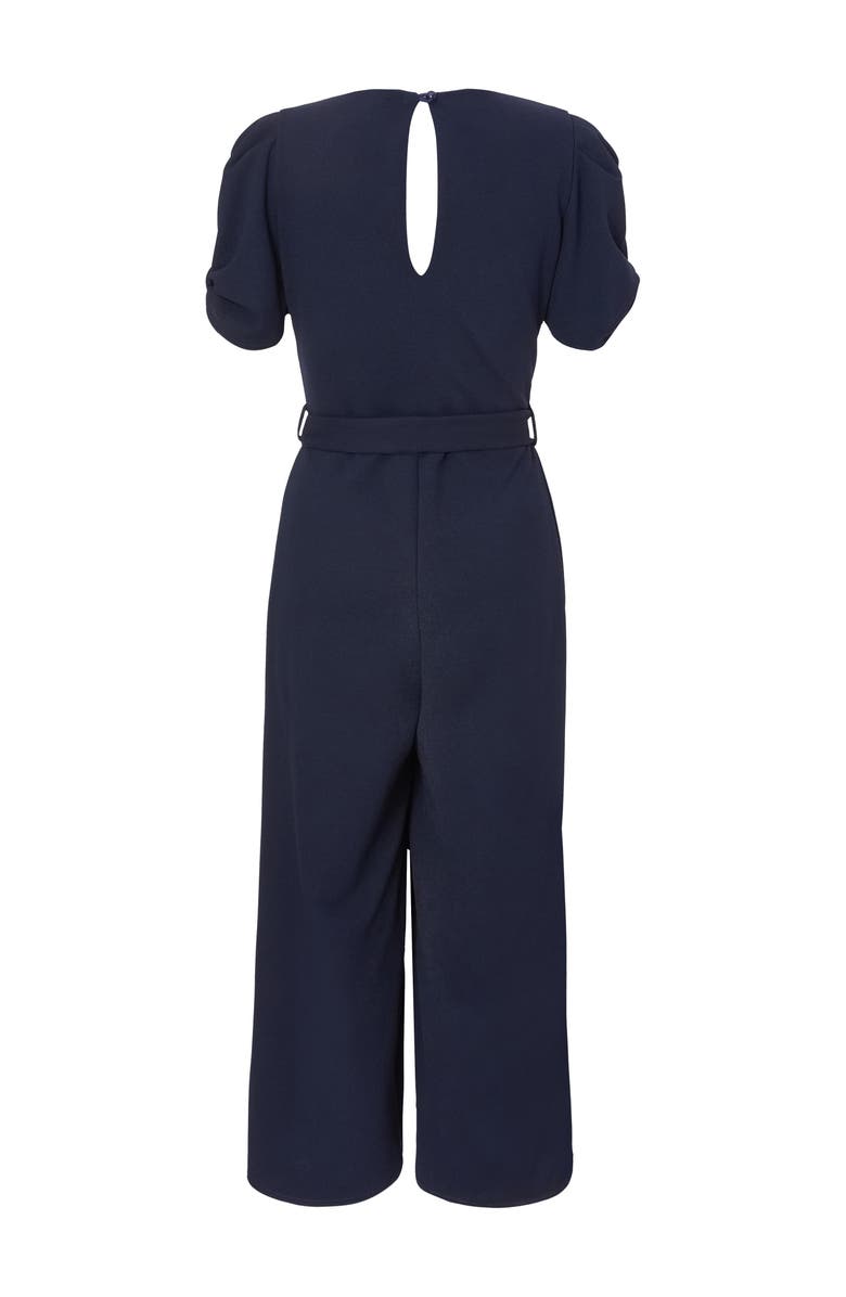 QUIZ Scuba Crepe Cap Sleeve Wrap Jumpsuit, Alternate, color, Navy