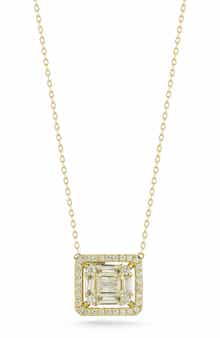 Cubic Zirconia Square Pendant Necklace